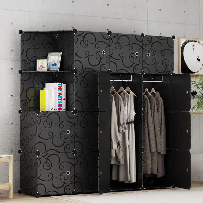 Tủ nhựa ghép 16 ngăn  loại sâu 47 cm-TẶNG MÓC TREO HÔNG TỦ