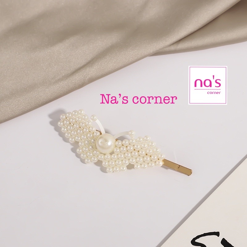 Kẹp tóc mái đính hạt nhựa dễ thương dài lớn 8.5cm