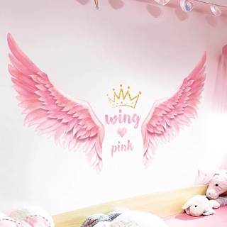 Decal dán tường đôi cánh thiên thần, sẵn keo dán.