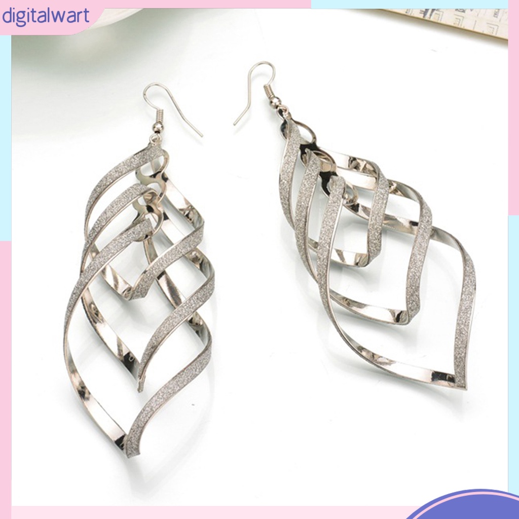 Đôi Bông Tai Dáng Rơi Họa Tiết Xoắn Ốc Đính Đá Thời Trang Cho Nữ