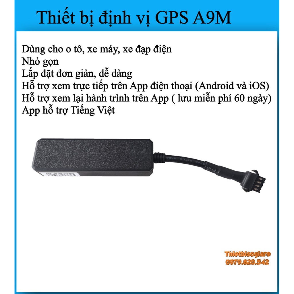 [Mã 229ELSALE hoàn 7% đơn 300K] Định vị GPS Tracking A9M sử dụng cho ô tô xe máy có phần mềm Tiếng Việt