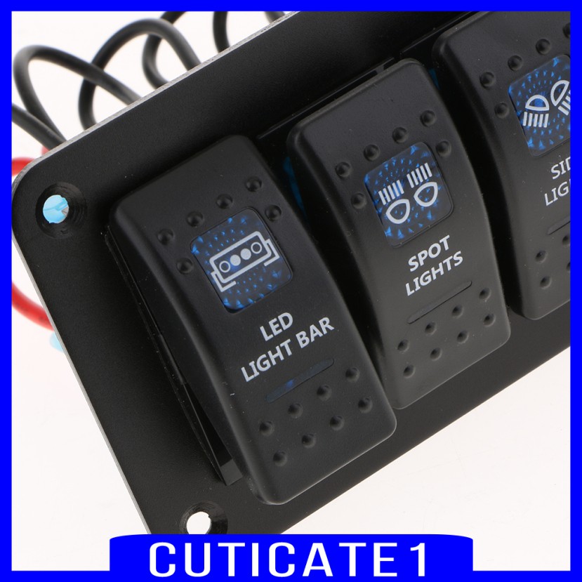 Bảng Công Tắc Điều Khiển 6 Gang 12V / 24V Cho Tàu Thuyền / Ô Tô