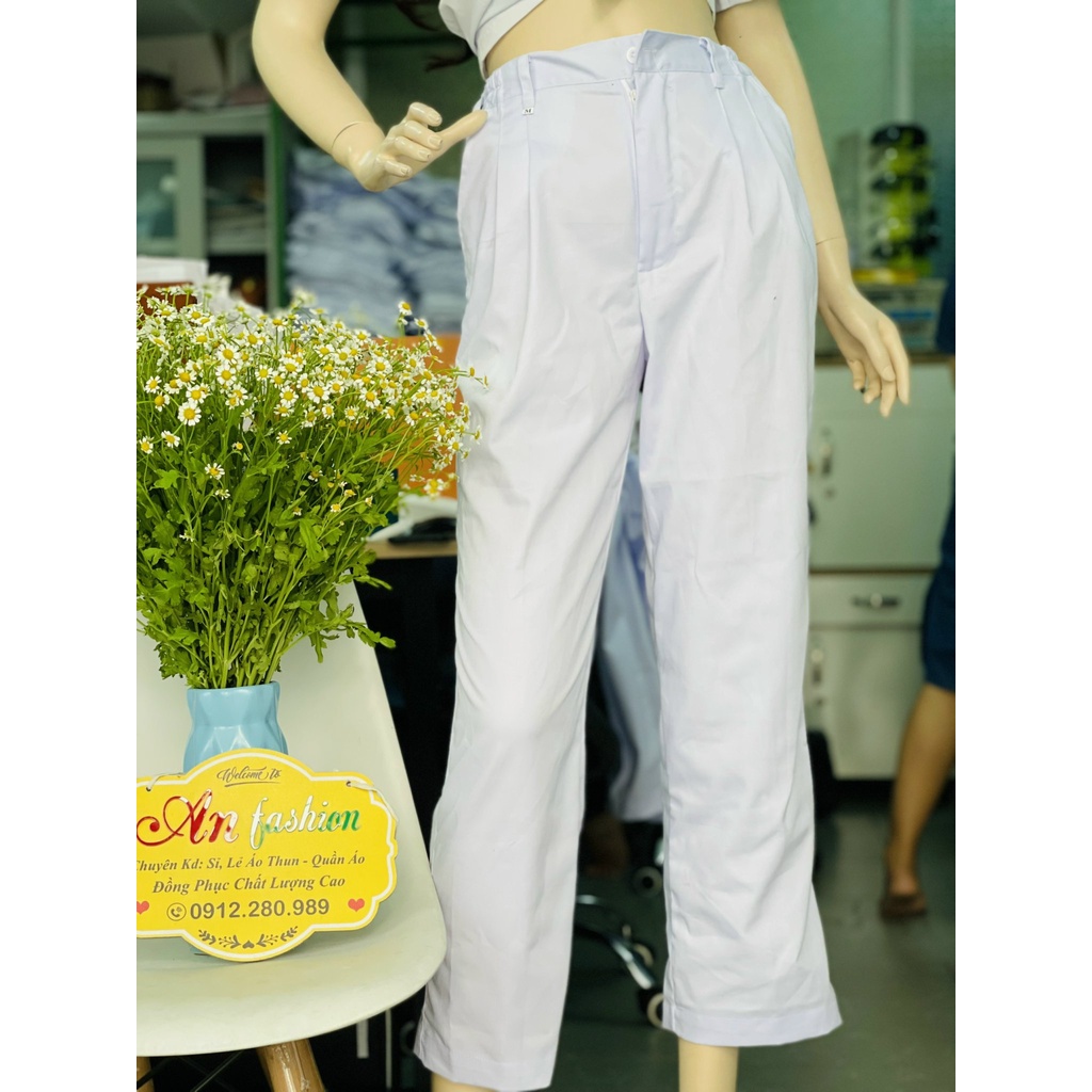 Quần Blouse Nam Nữ Kéo Khóa Có Túi - Quần Y Tế Cao Cấp