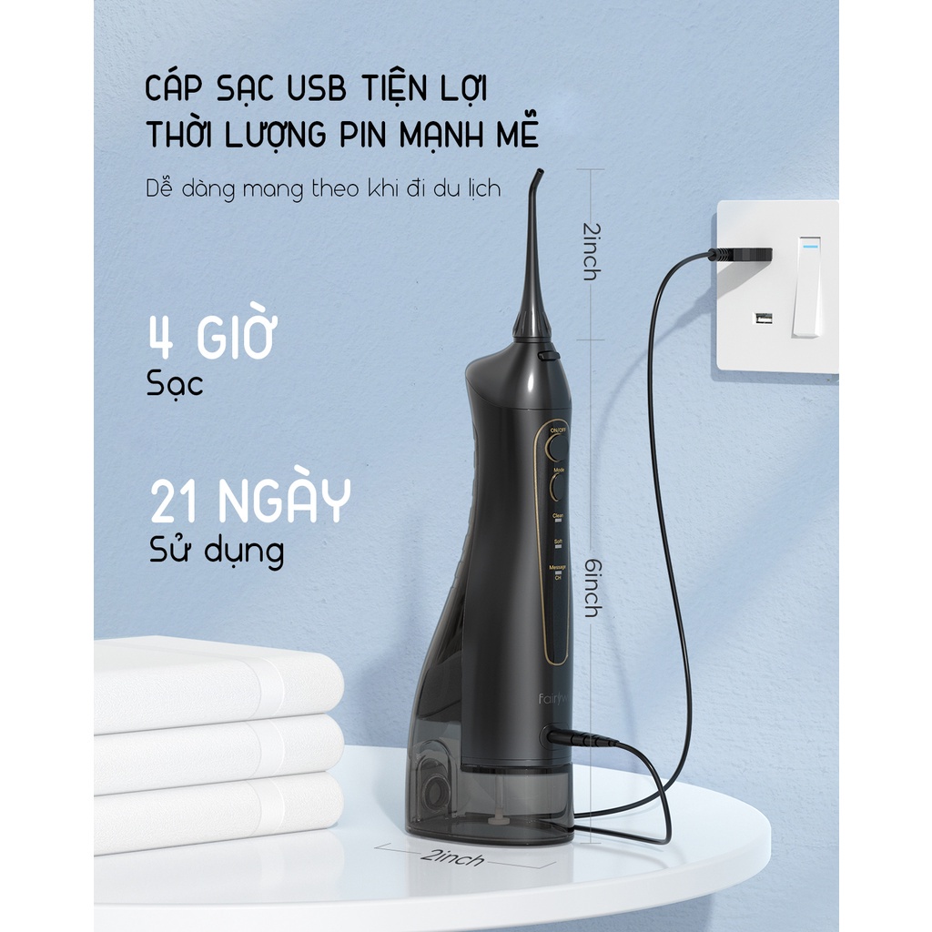 Sạc máy tăm nước cầm tay Fairywill