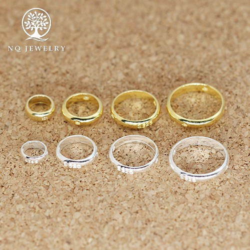 Charm bạc vòng viền tròn hạt đính giữa - NQ Jewelry