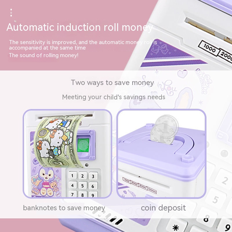 Hộp Tiết Kiệm Tiền Có Mật Khẩu Vân Tay Đồ Chơi An Toàn Cho Bé