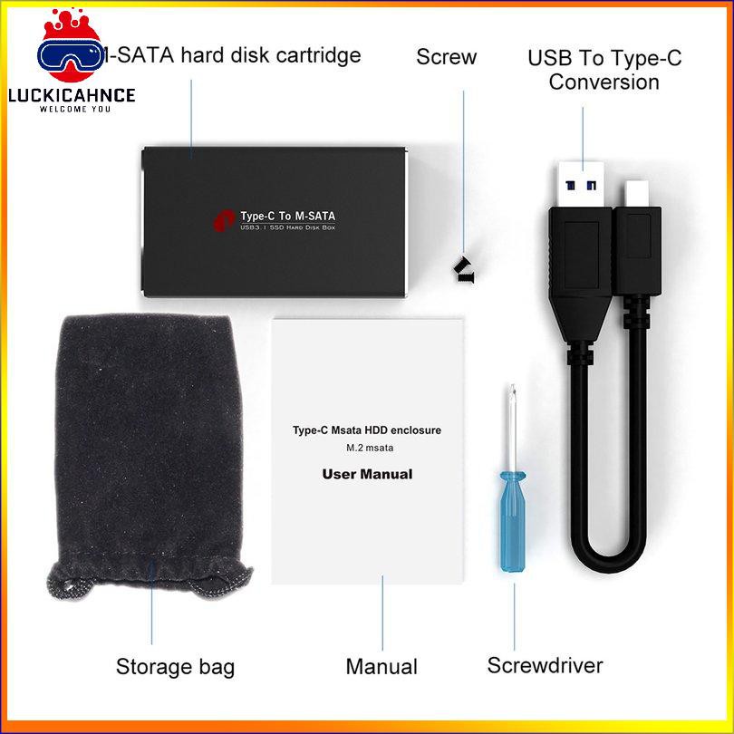Hộp Đựng Ổ Cứng Ngoài Ssd Hdd Chuyển Đổi Type-C Sang Msata Usb 3.1 Ốp