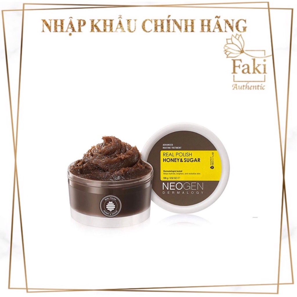 Tẩy Tế Bào Chết Neogen Dermalogy Mật Ong &amp; Đường Đen 100g Real Polish Honey &amp; Sugar