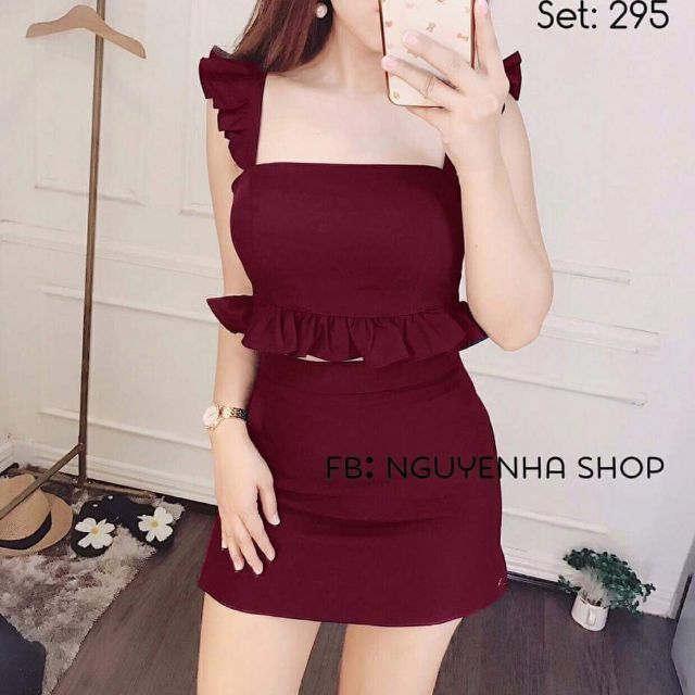Set bộ quần giả váy y hình