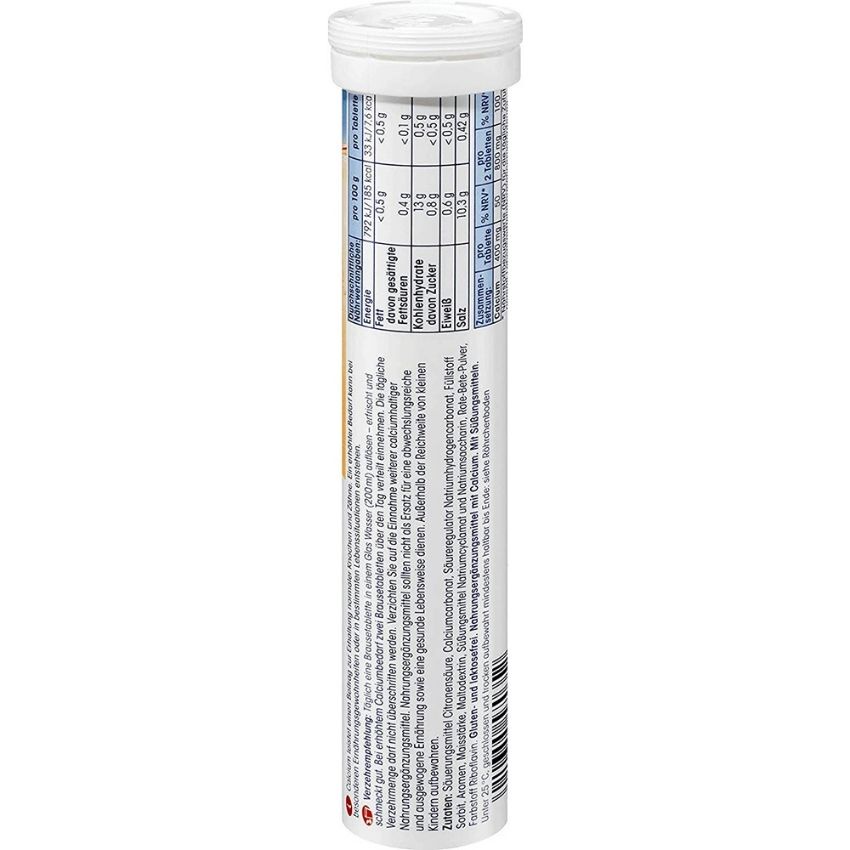 Viên Sủi Đức Mivolis Calcium Bổ Sung Canxi hộp 20 viên Hương cam không đường Giúp phát triển hệ xương, răng chắc khoẻ