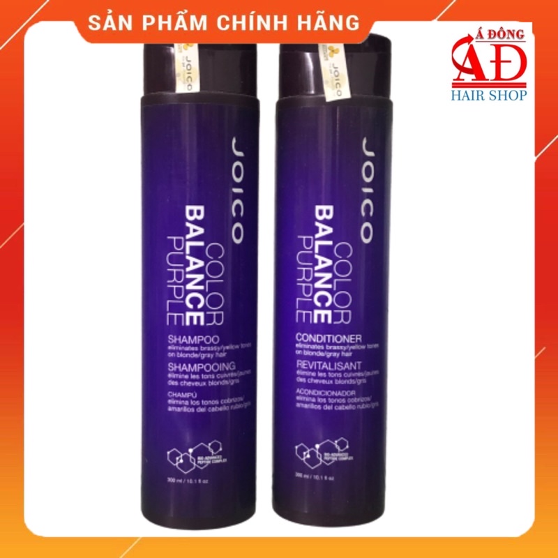 BỘ DẦU GỘI XẢ TÍM JOICO PURPLE BALANCE COLOR KHỬ ÁNH VÀNG USA 300ML