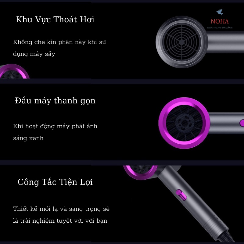 Máy sấy tóc V03 tạo kiểu thiết kế siêu đẹp Công suất 1800W