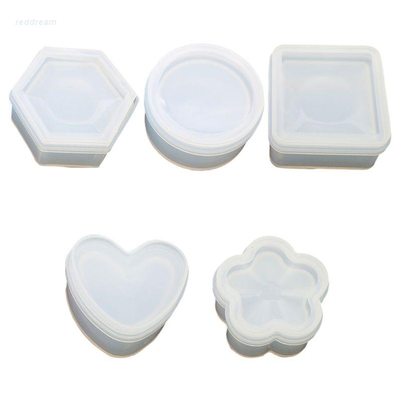 Khuôn Silicone Tạo Hình Làm Hộp Đựng Đồ Thủ Công Hình Lục Giác / Vuông / Tròn / Pha Lê Epoxy Uv Diy