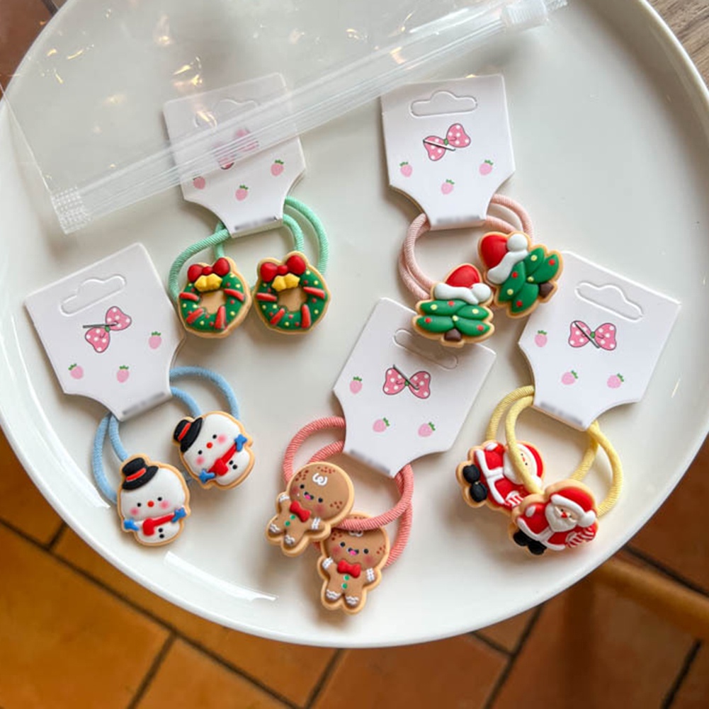 Set 5 Băng Đô Cài Tóc Co Giãn Hình Tuần Lộc Giáng Sinh Dễ Thương Cho Bé Gái