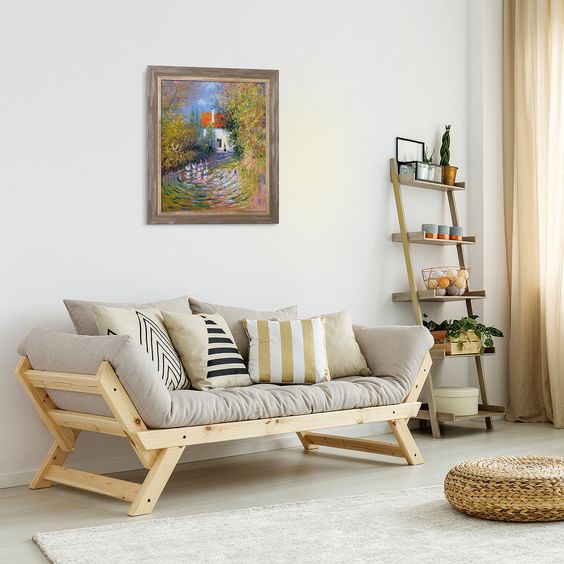 Ghế Sofa Simple, Gỗ thông tự nhiên, Vân gỗ đẹp, Kiểu dáng đơn giản, 2 tư thế, tiện nghi bất ngờ