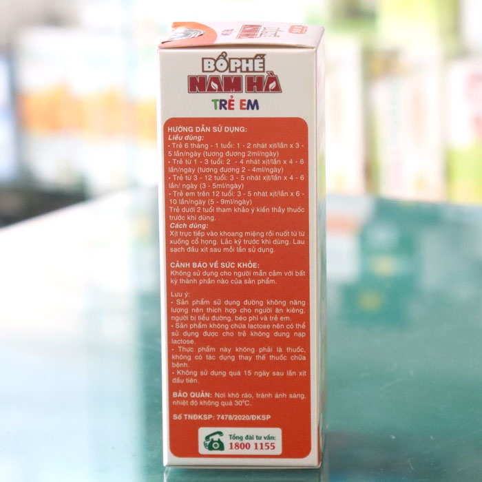 Xịt Họng Bổ Phế Nam Hà Trẻ Em, hỗ trợ bổ phế, giảm đau rát họng (30ml)