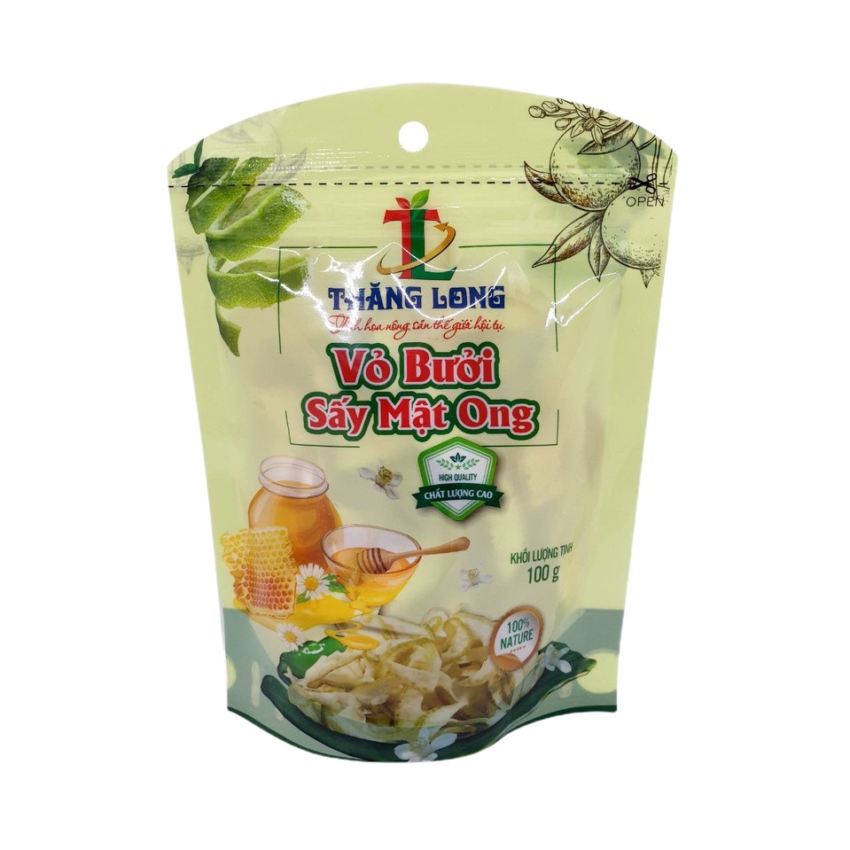 Vỏ bưởi sấy mật ong ăn vặt healthy thơm ngon