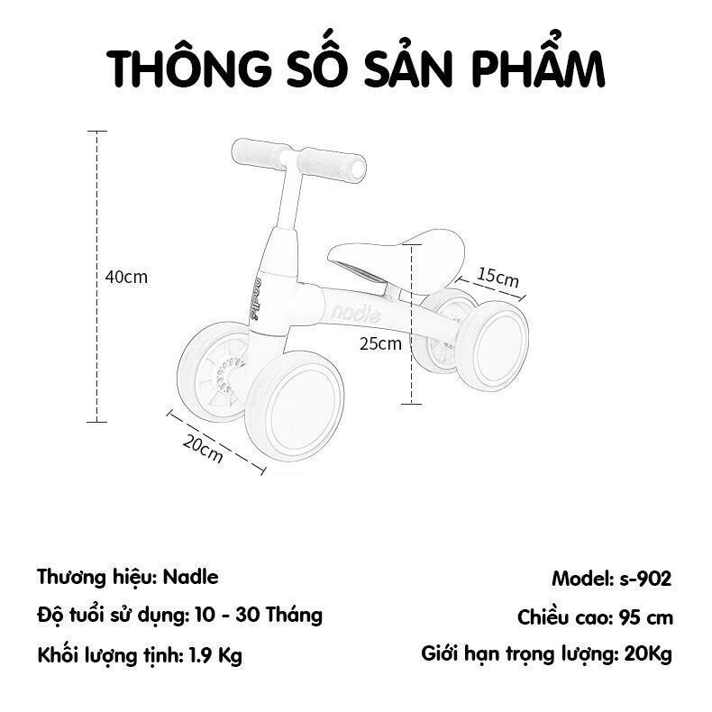 [Haobaby Shop] Xe chòi chân cho bé từ 1 tuổi Nadle S902 thăng bằng / Xe chòi chân Motion cho bé