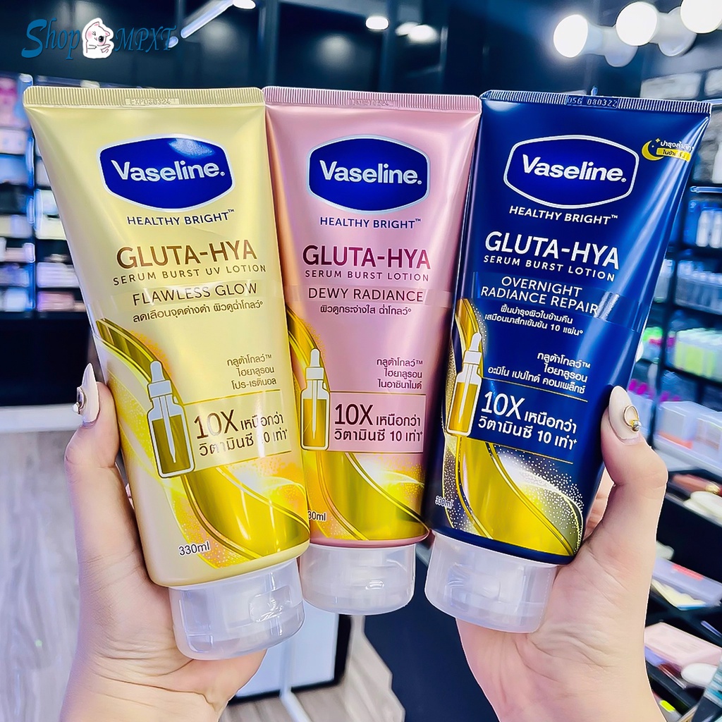 Sữa Dưỡng Thể Cấp Ẩm Trắng Sáng Da Chống Lão Hóa Vaseline Healthy Bright Gluta HYA Serum 10X Thái Lan
