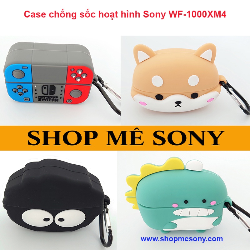 Case ốp Sony WF 1000XM4 (Nintendo/Khủng long xanh/Chó Shiba/Hòn than)