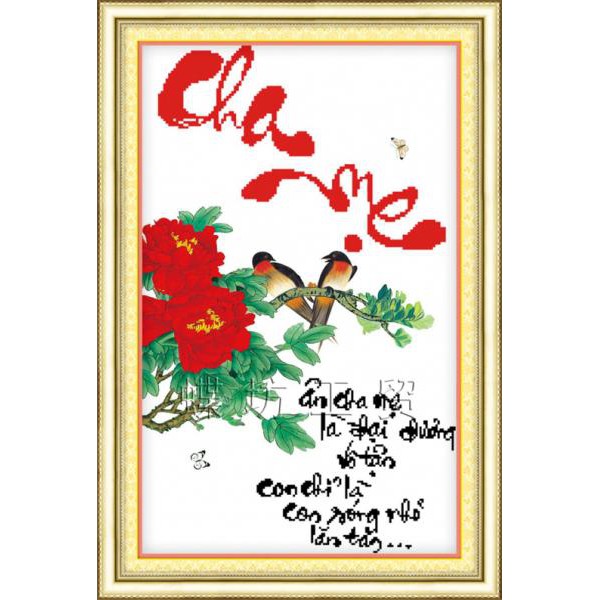 Tranh Thêu Chữ Thập Ân Cha Mẹ Là Đại Dương Vô Tận, Con Chỉ Là Con Sóng Nhỏ Lăn Tăn 222551 (KHÁCH TỰ THÊU) KT:39X57CM