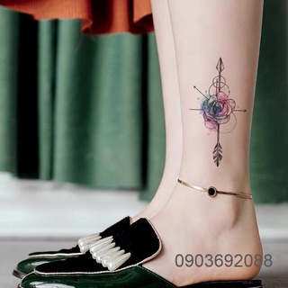 Tattoo Rose nhiều mẫu, Hình xăm dán HCM, sticker tattoo hoa hồng 10.5 x 6cm, Hình xăm Ivy Store