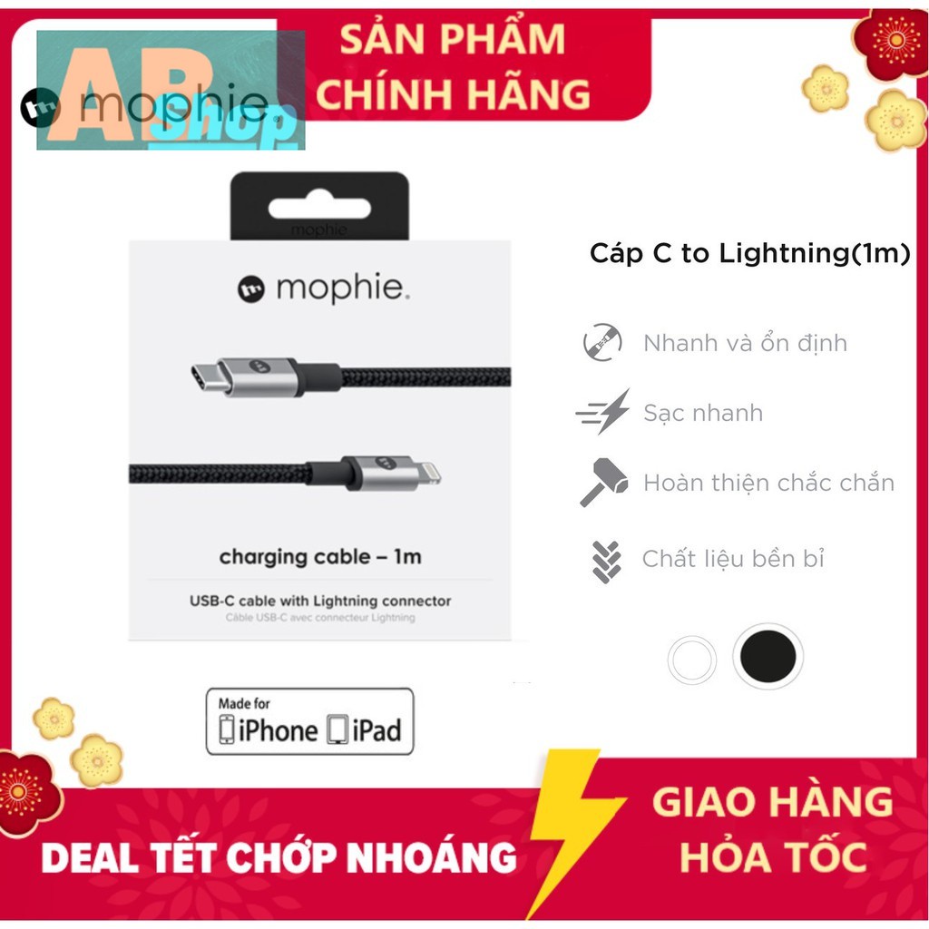 Cáp USB-C To Mophie 1M-USB-C to chuẩn MFI