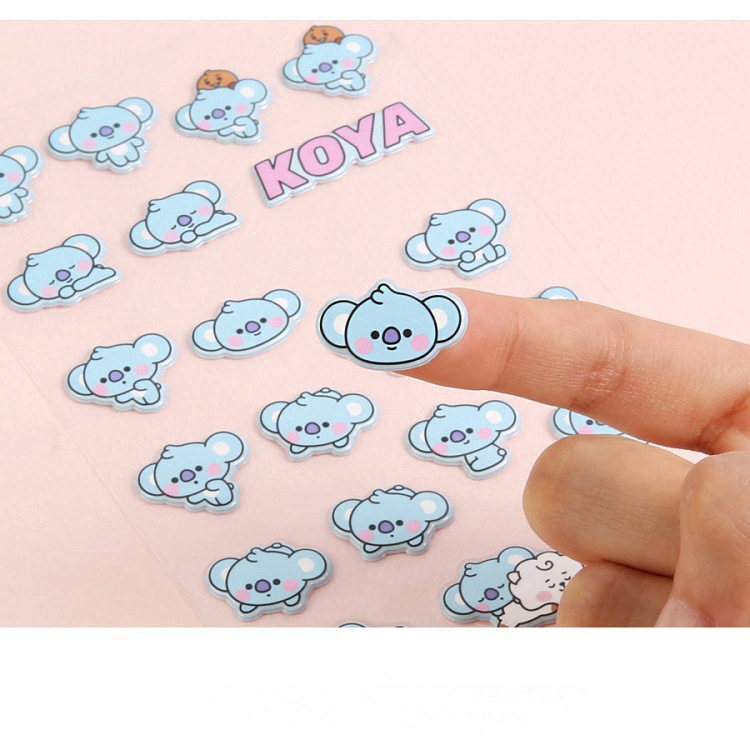 Sticker dán DIY hoạ tiết hình linh vật BT21 cho trang trí điện thoại di động/máy tính xách tay/hành lý