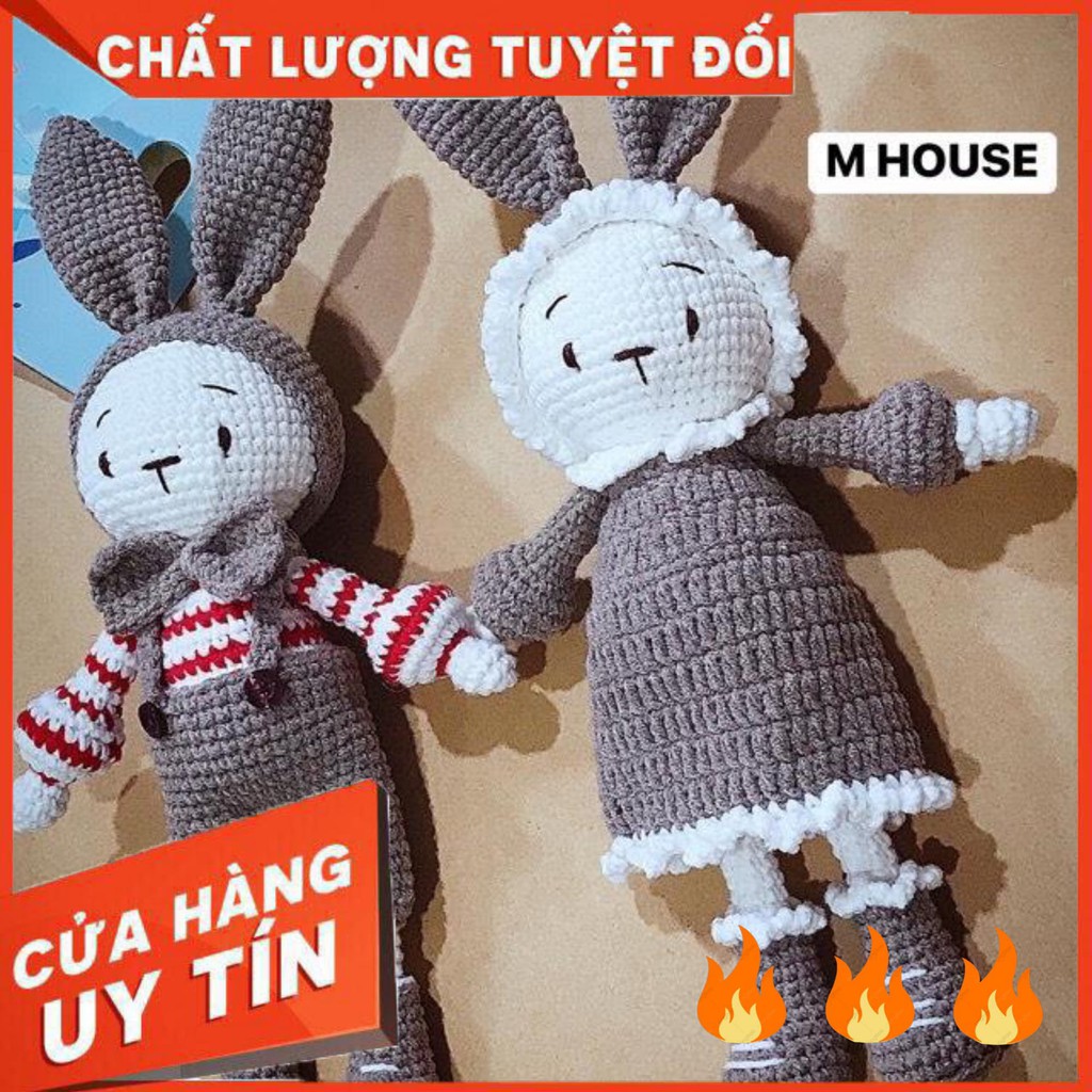 Thỏ Mimi Và Miti - thỏ len handmade - gấu bông len