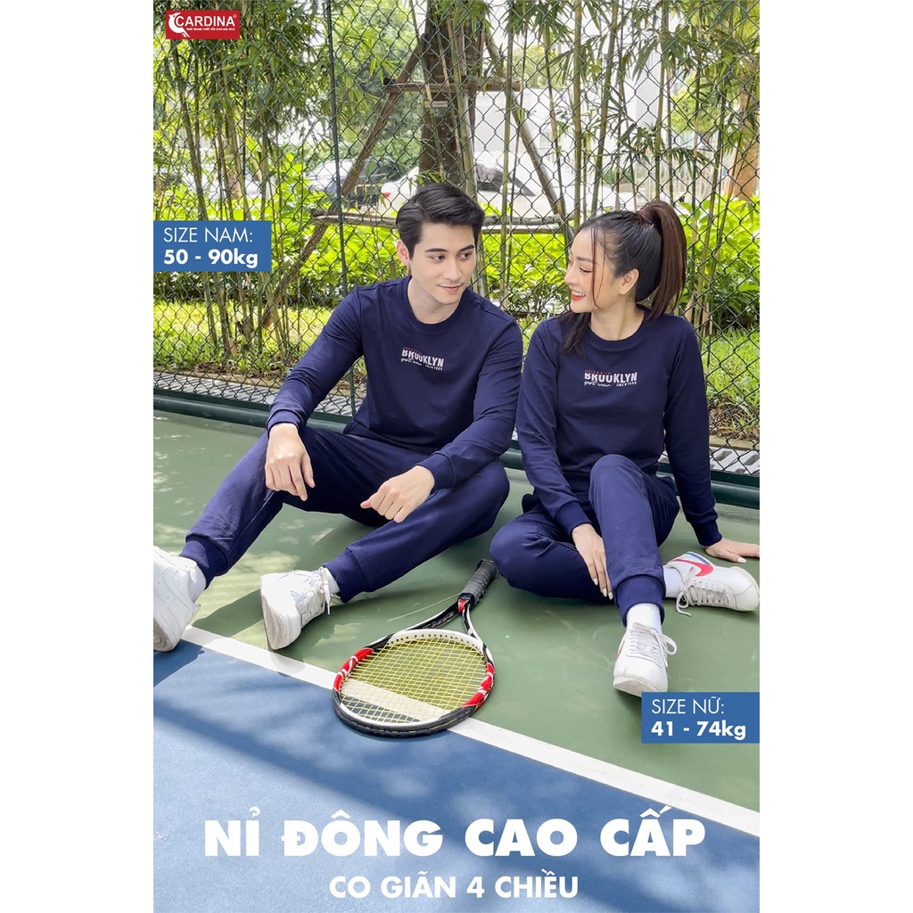Bộ nỉ nam CARDINA chất cotton da cá cao cấp dáng thể thao khỏe khoắn năng động 1NiM01.