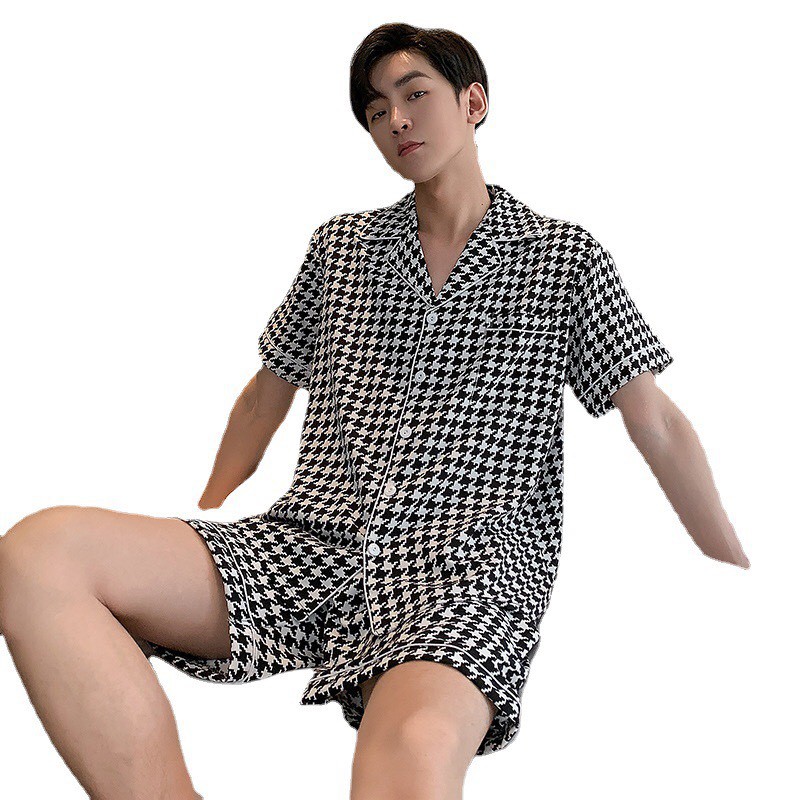 Bộ pijama cộc tay mặc đôi dành cho nam và nữ - Đồ ngủ chất siêu mát (Hàng có sẵn)