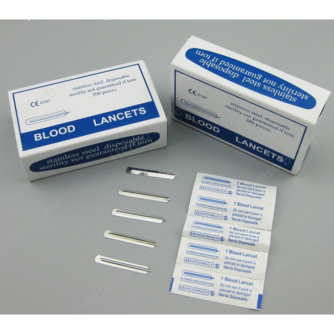 Hộp 200 Chiếc Kim Nặn Mụn Chính Hãng Blood Lancets