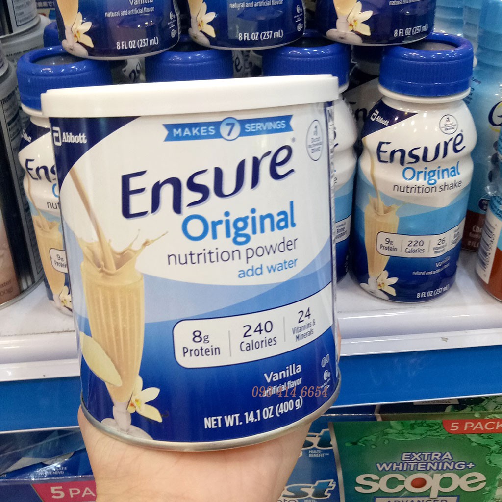 Sữa Ensure Original Nutrition Powder 397gr MẪU MỚI DATE 2022