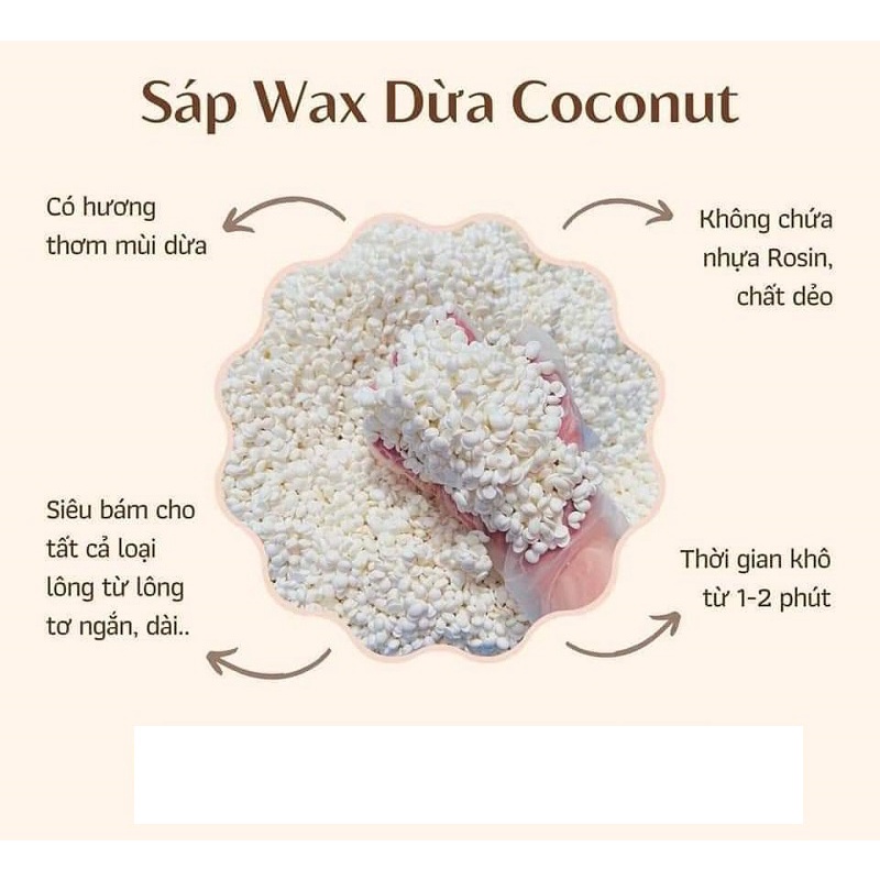 Sáp Wax Lông Cao Cấp Nhập Khẩu Siêu Bám Lông,Siêu Thơm (Tặng Kèm Que Gỗ ),Sáp wax lông nóng Hard wax Beans