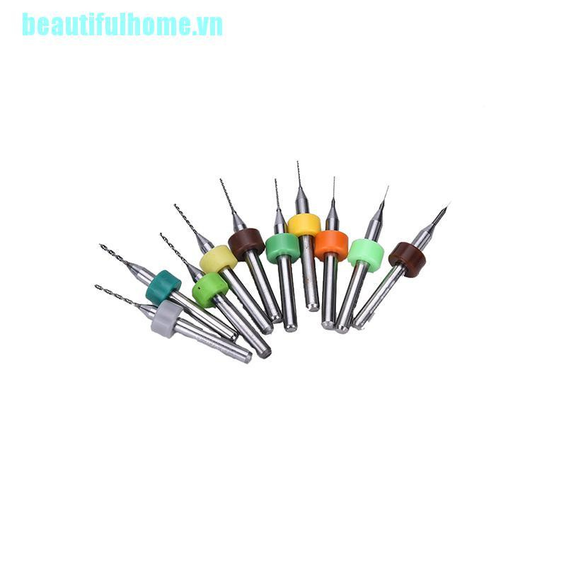 Bộ 10 Mũi Khoan Pcb Cnc 0.1mm-1.0mm Chuyên Dụng Cho Máy Khoan