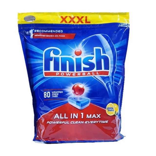 Viên rửa bát Finish power ball all in one max dùng cho máy rửa bát (10 chức năng)