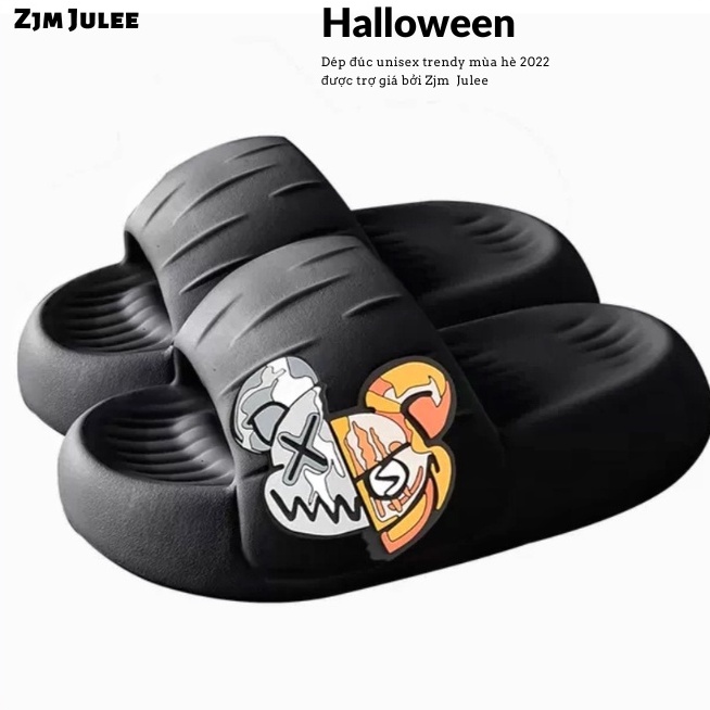 Dép bánh mì nữ quai ngang sticker cute (NEW) - Dép nữa đi chơi dễ thương