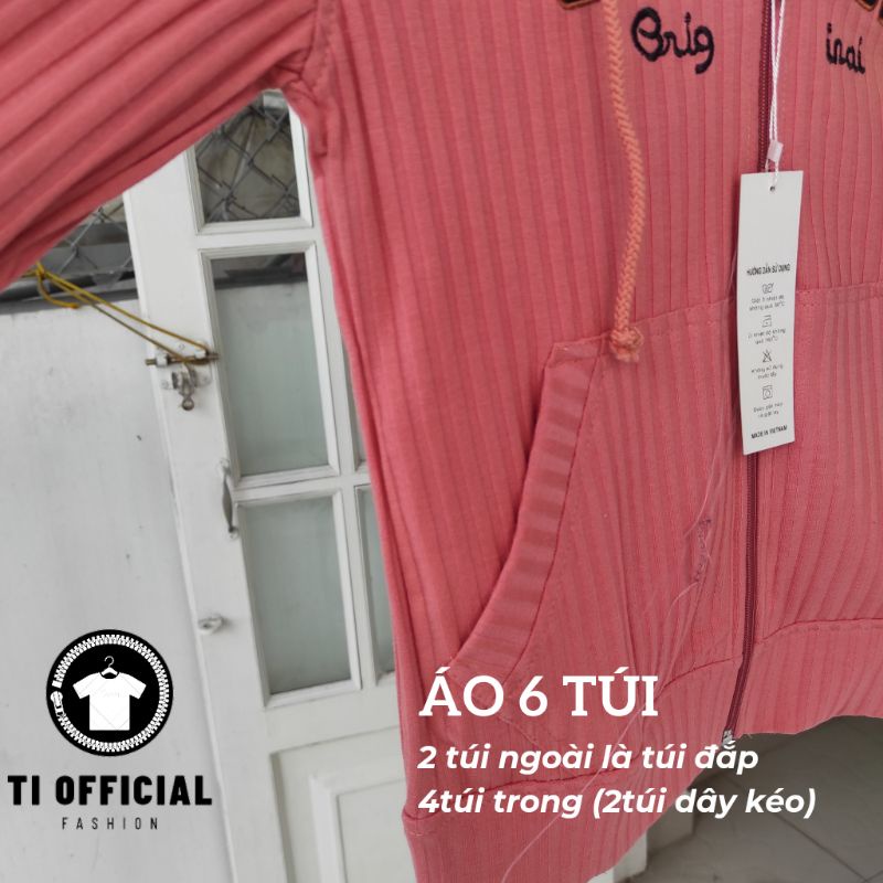 Áo khoác nữ vải thun gân siêu mát có nón to và tay xỏ ngón