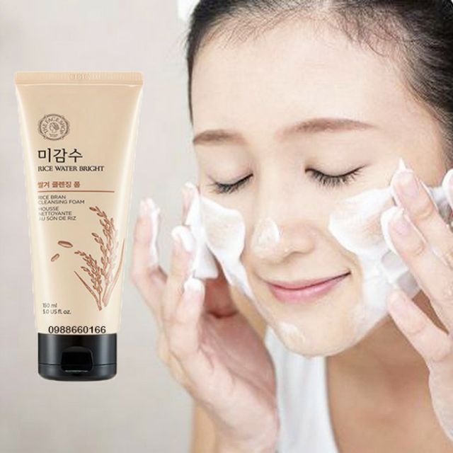[Hỏa tốc] Sữa rửa mặt làm sáng da có hạt TheFaceShop Rice Water Bright Rice Bran Foaming Cleanser (150ml)