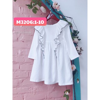 Combo váy trắng bèo đen - mã 3206