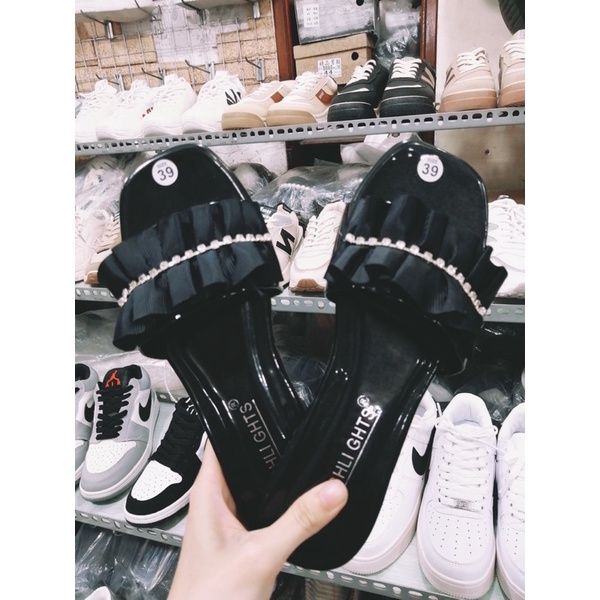 Dép bệt nữ đế bằng dép lép kẹp ngón đính nơ chạy bộ đi biển đẹp rẻ thời trang