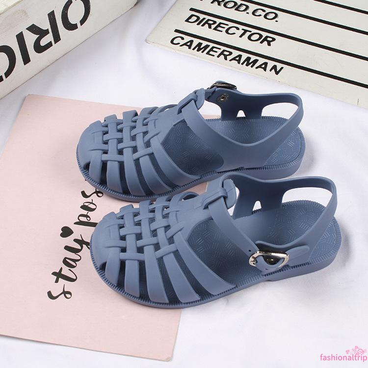 KIDSUP-Kids Flat Sandals, Summer Solid Color Hollow Out Walking Shoes Footwear for Girls Boys