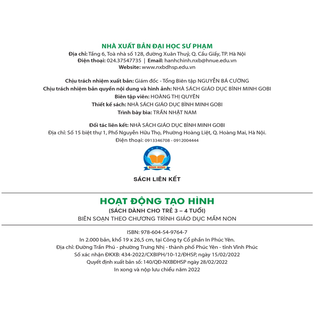 Sách Hoạt động tạo hình - Sách mầm non cho trẻ 3 - 4 tuổi