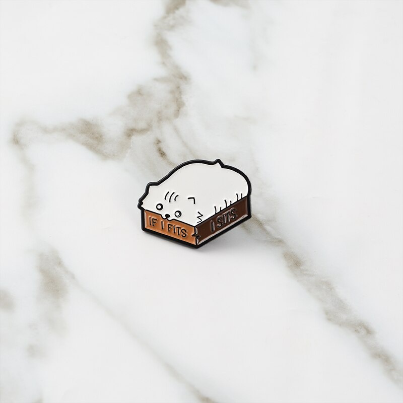 Ghim cài áo hình chú mèo trắng dễ thương