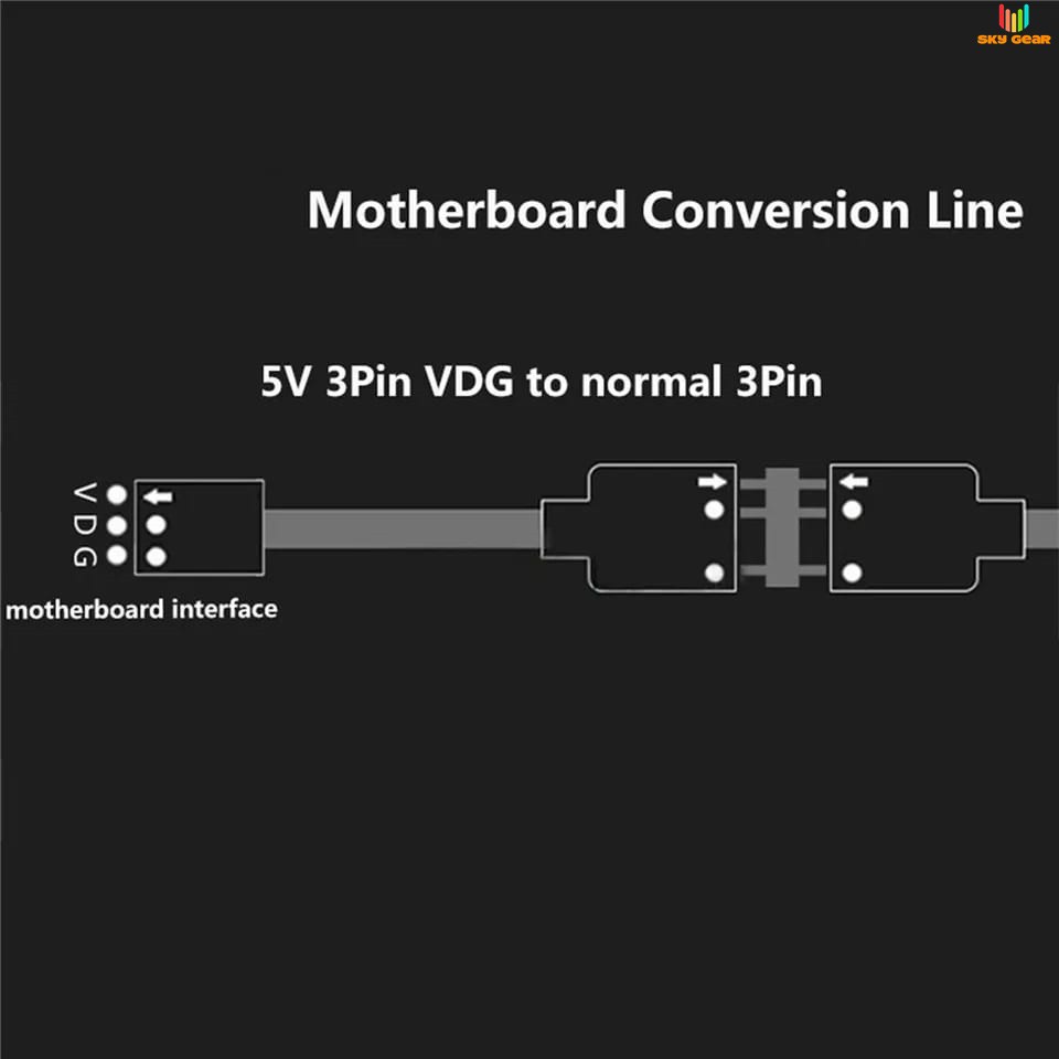 Dây chuyển cổng Led RGB 5V 3 pin Gigabyte VDG ra 4 pin khuyết VD-G 5V 3Pin ARGB