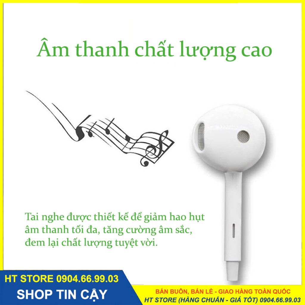 Tai Nghe OPPO R9 Chính hãng - chân tròn jack 3.5mm nhét tai, có mic, 1 đổi 1, bảo hành 3 tháng