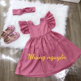 Váy hè cánh tiên cho bé Nhung Nguyễn Váy Đầm Công chúa Bé Gái Cao Cấp Tặng Kèm Cài