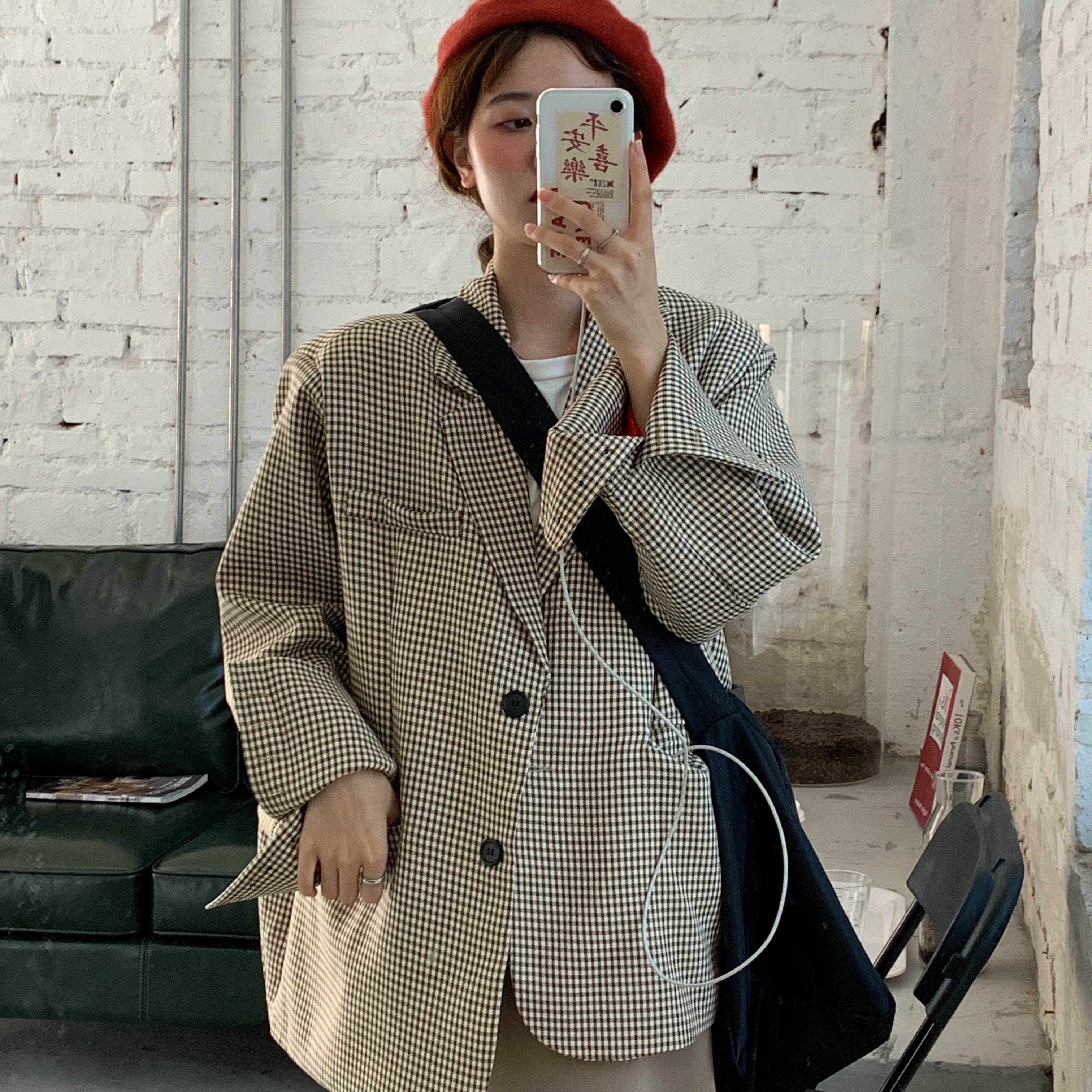 Set Áo Khoác Blazer + Chân Váy Chữ A Kẻ Sọc Ca Rô Thời Trang 40839 | BigBuy360 - bigbuy360.vn