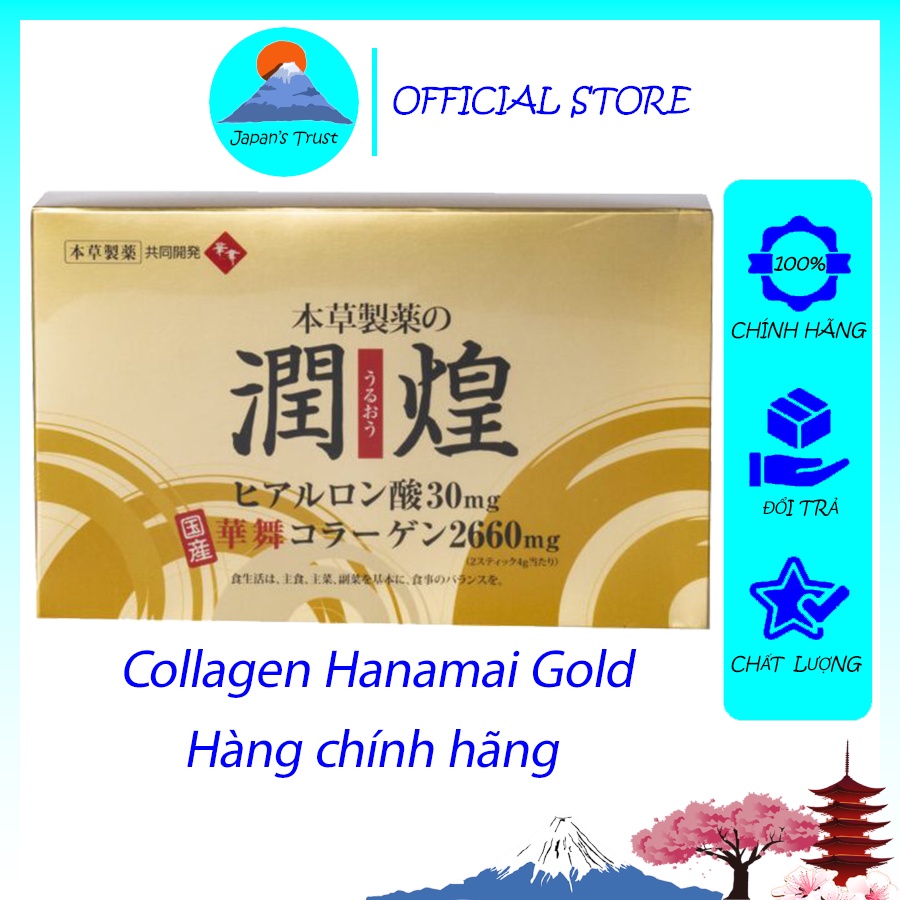 Bột uống Collagen Hanamai Gold Premium cao cấp Nhật Bản - Collagen Sụn Vi Cá Mập - Hàng chính hãng