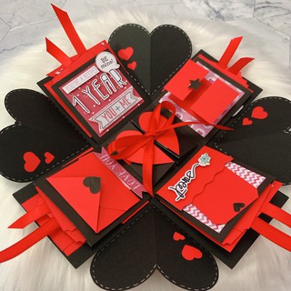 Hộp quà Lovebox Exploding Box - Mẫu Đỏ Đen